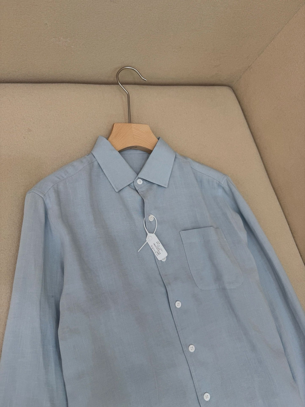 White Cotton Pocket Long-Sleeve - Men's