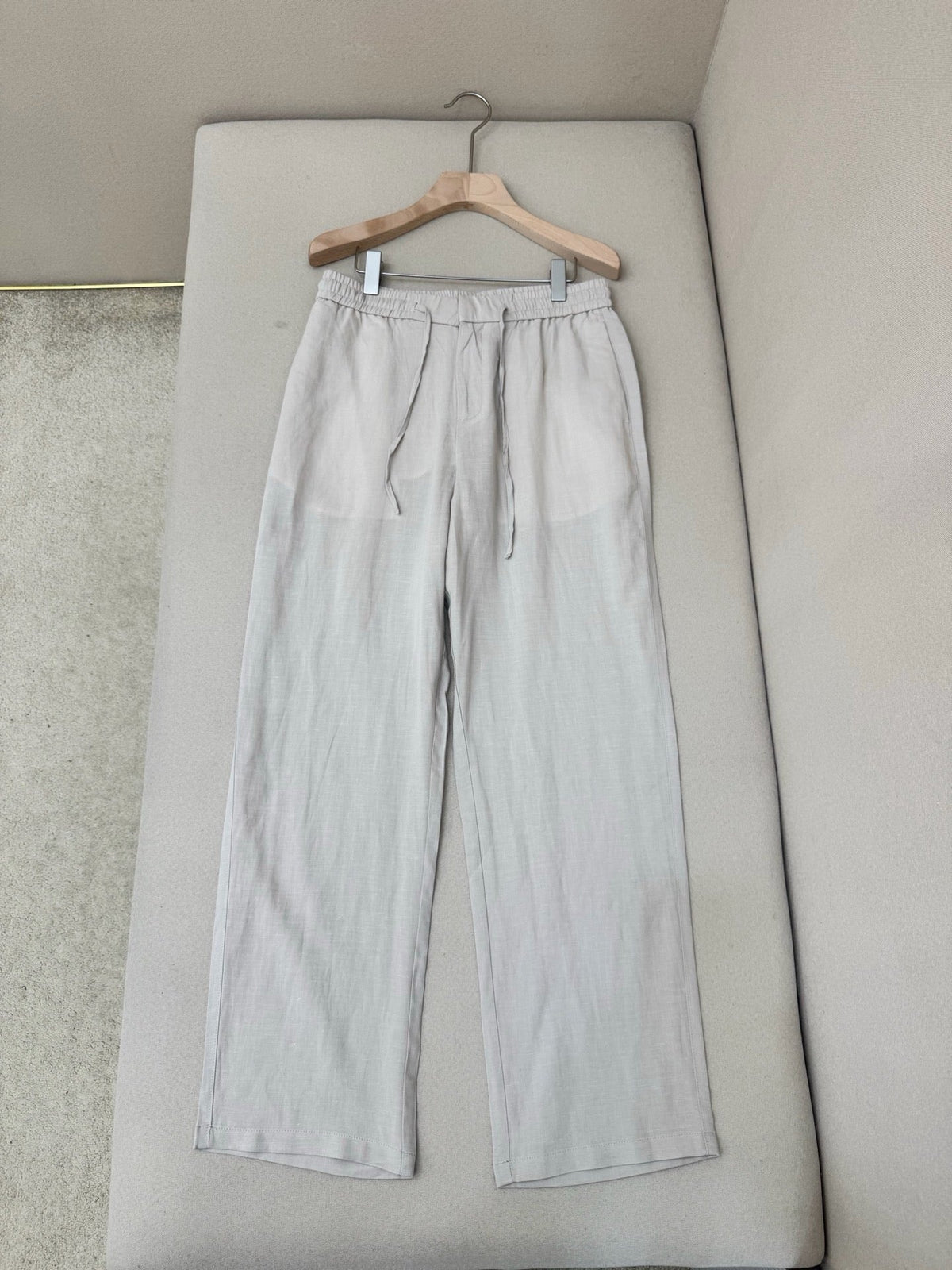 Grey Cotton Plain Wide-Leg - Men's
