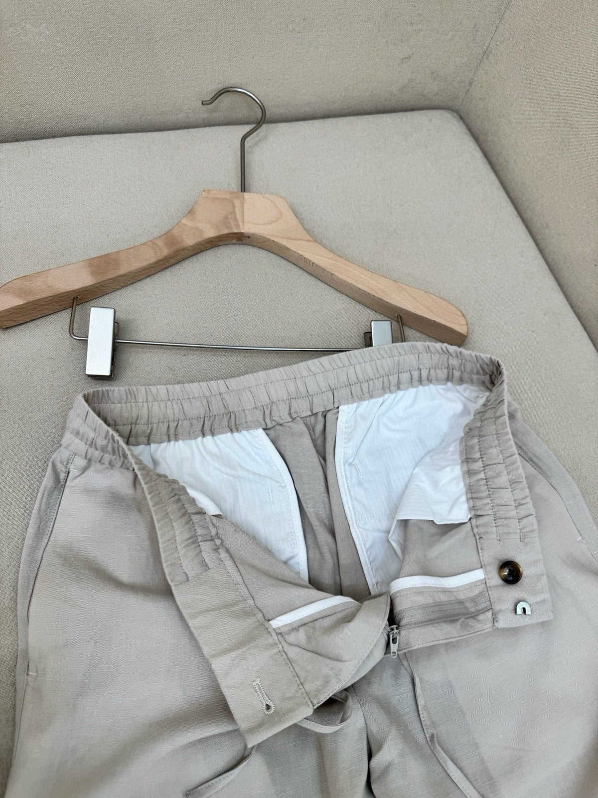 Grey Cotton Plain Wide-Leg - Men's