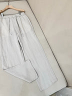 Grey Cotton Plain Wide-Leg - Men's