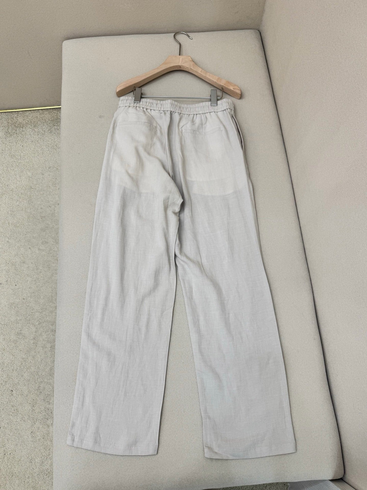 Grey Cotton Plain Wide-Leg - Men's