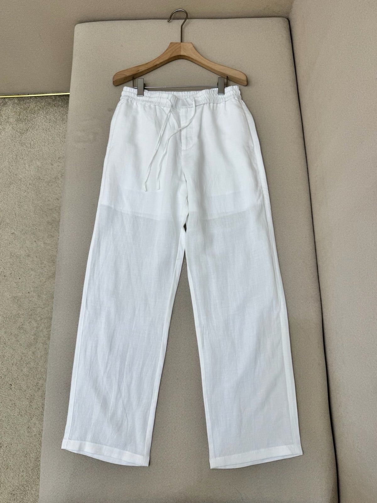 Grey Cotton Plain Wide-Leg - Men's