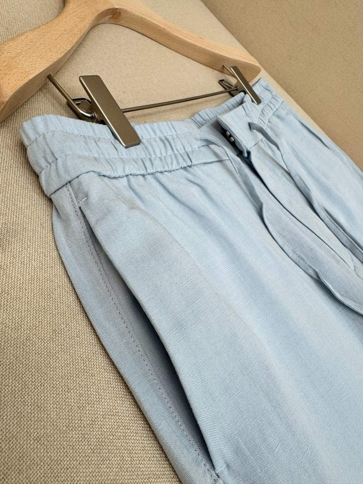 Grey Cotton Plain Wide-Leg - Men's