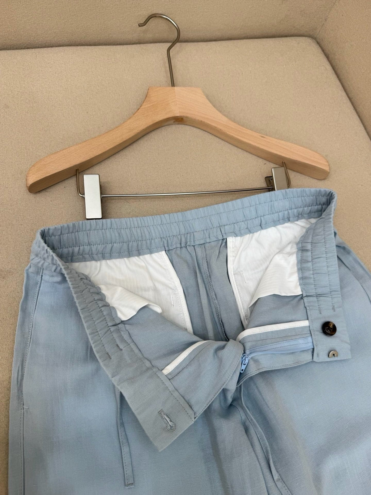 Grey Cotton Plain Wide-Leg - Men's