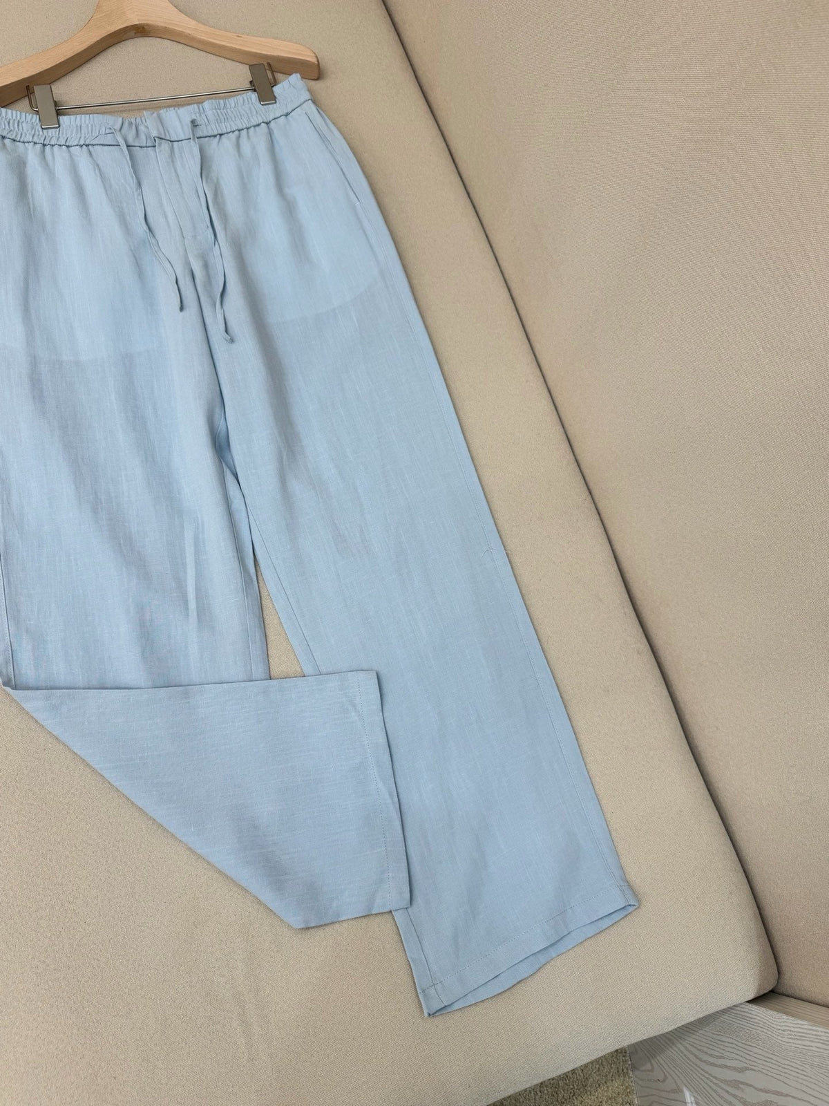 Grey Cotton Plain Wide-Leg - Men's