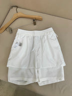 White Cotton Contrast Tie Drawstring - Men's