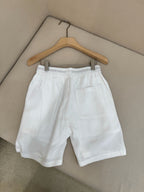White Cotton Contrast Tie Drawstring - Men's