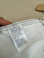 White Cotton Contrast Tie Drawstring - Men's