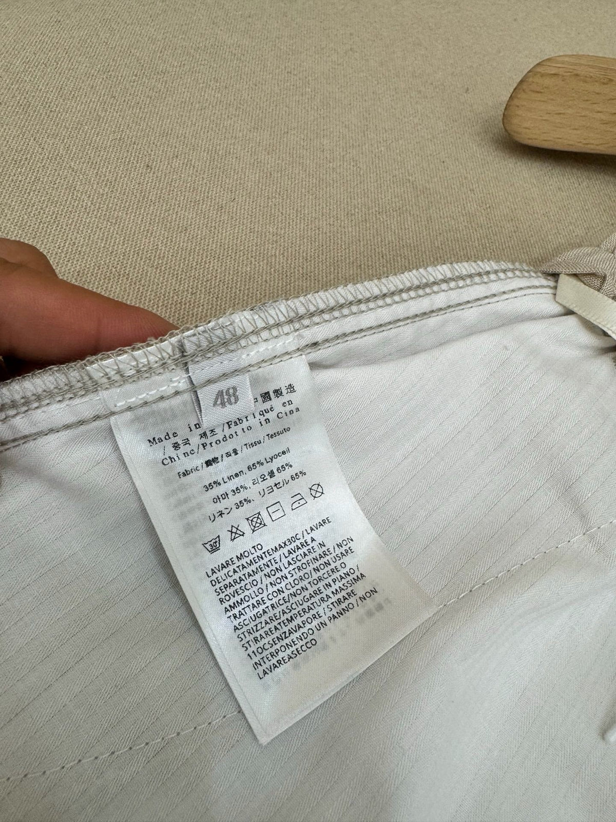 White Cotton Contrast Tie Drawstring - Men's