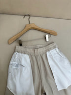 White Cotton Contrast Tie Drawstring - Men's
