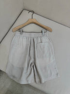 White Cotton Contrast Tie Drawstring - Men's