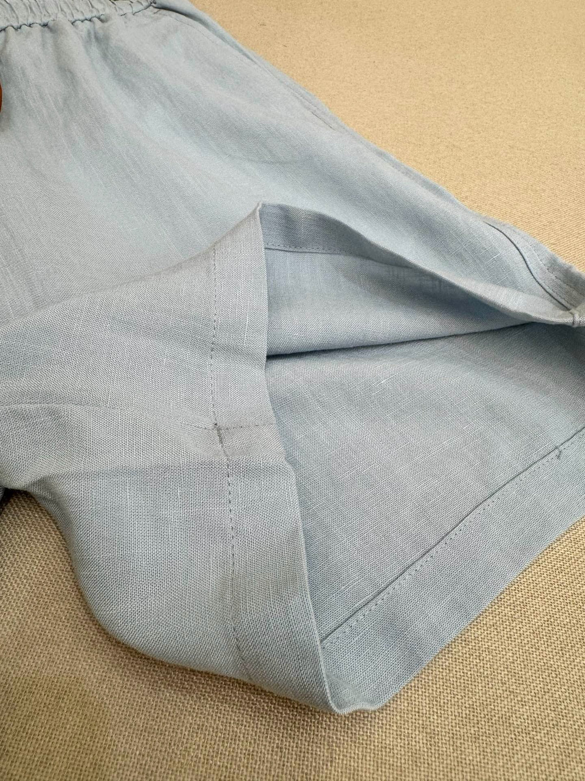 White Cotton Contrast Tie Drawstring - Men's