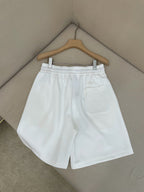White Cotton Patch Drawstring - Men's