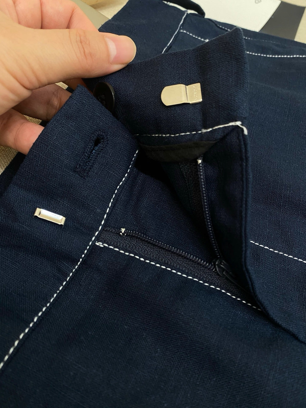 Navy Denim Plain Straight - Men's