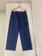 Navy Cotton Wide-Leg Cargo - Men's