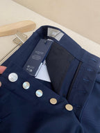 Navy Cotton Wide-Leg Cargo - Men's
