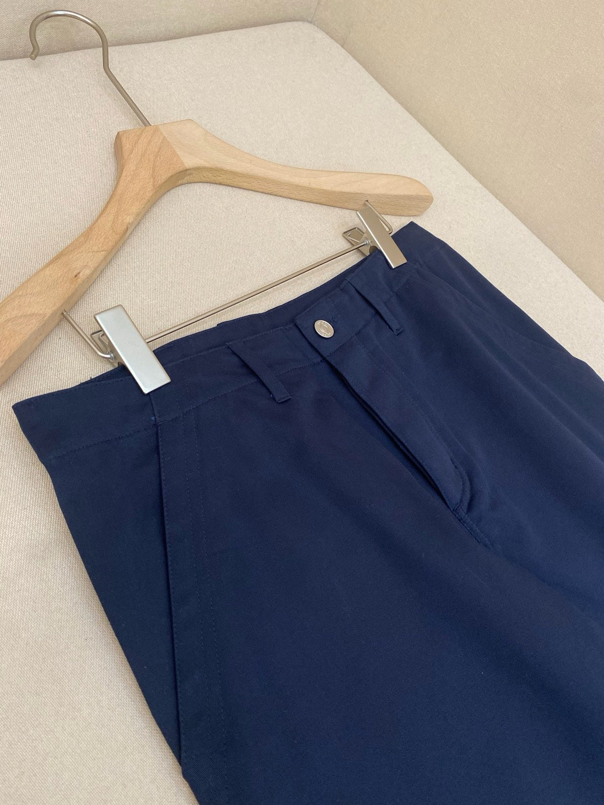 Navy Cotton Wide-Leg Cargo - Men's