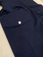Navy Cotton Wide-Leg Cargo - Men's