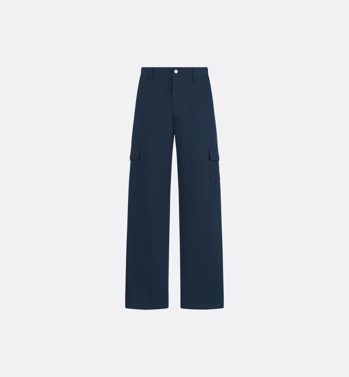 Navy Cotton Wide-Leg Cargo - Men's