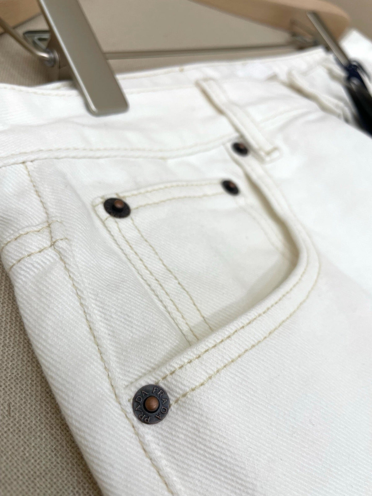 White Denim Motif Straight - Women's