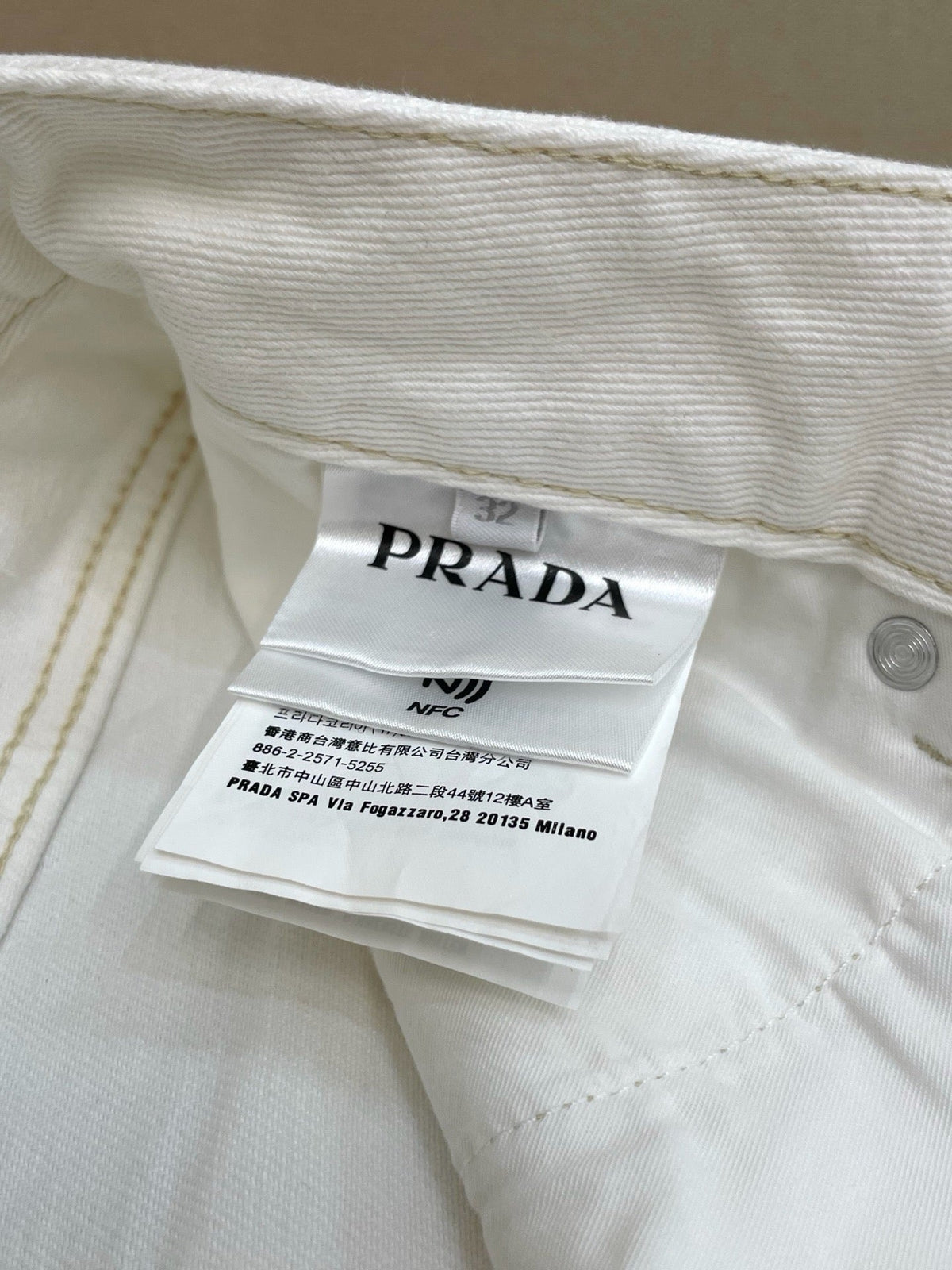 White Denim Motif Straight - Women's