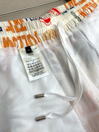 White Nylon Graphic Print Swim - Men's