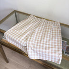Cream Cotton Gingham Tailored - Men's