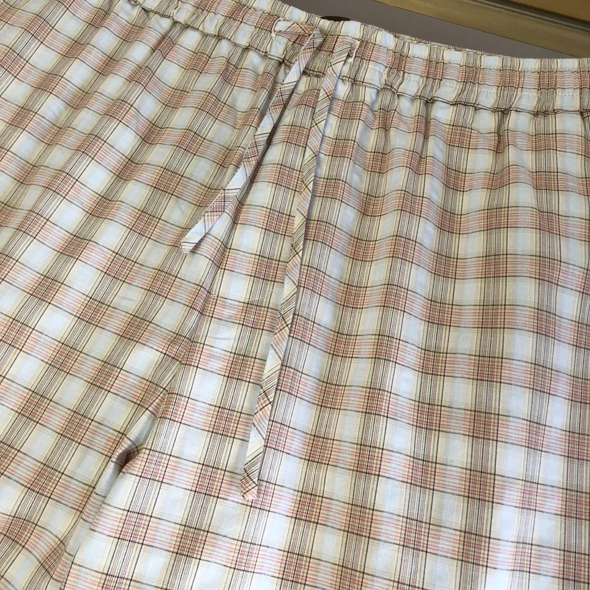 Cream Cotton Gingham Tailored - Men's