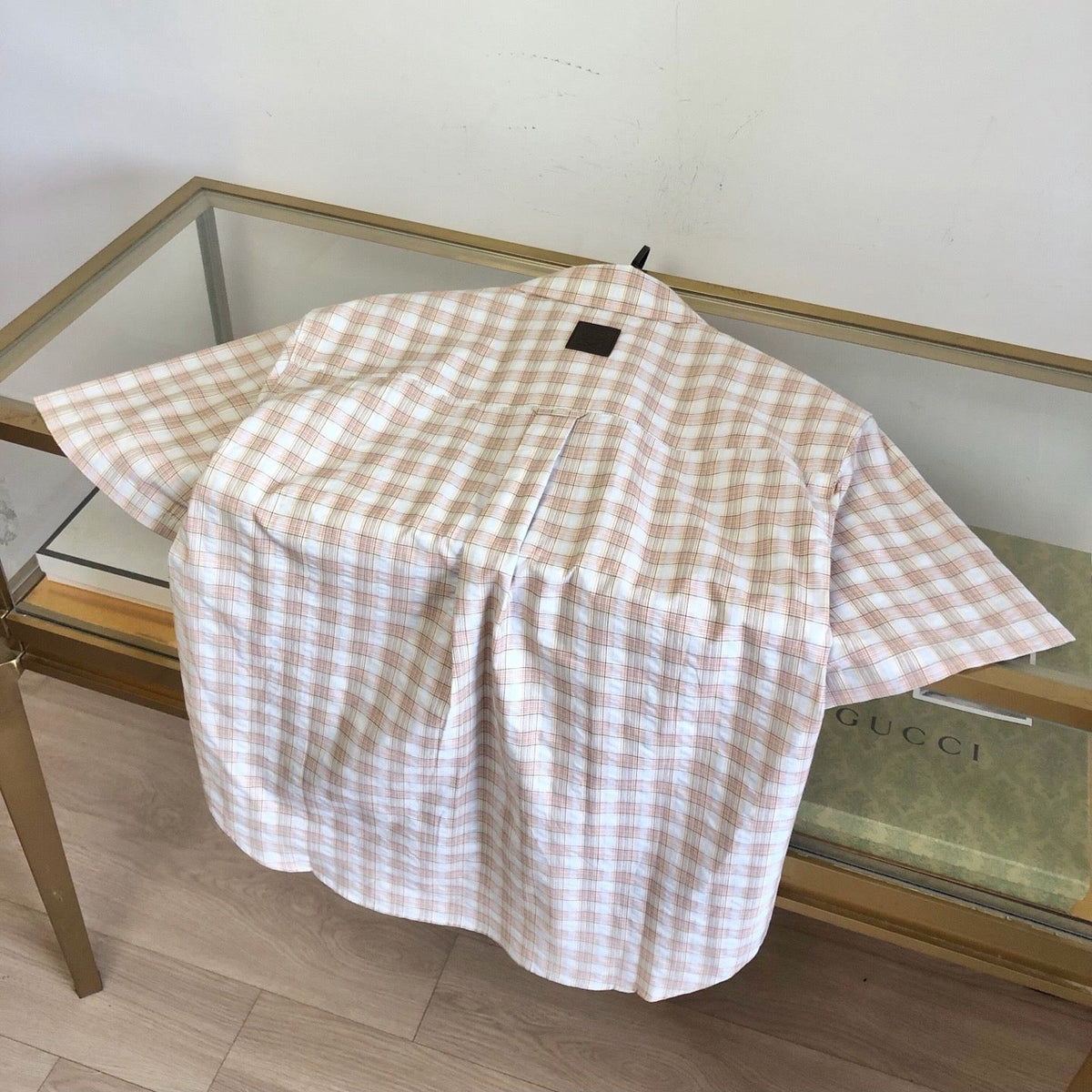 Cream Cotton Check Short-Sleeve - Men's