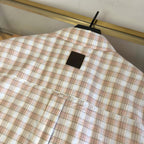 Cream Cotton Check Short-Sleeve - Men's
