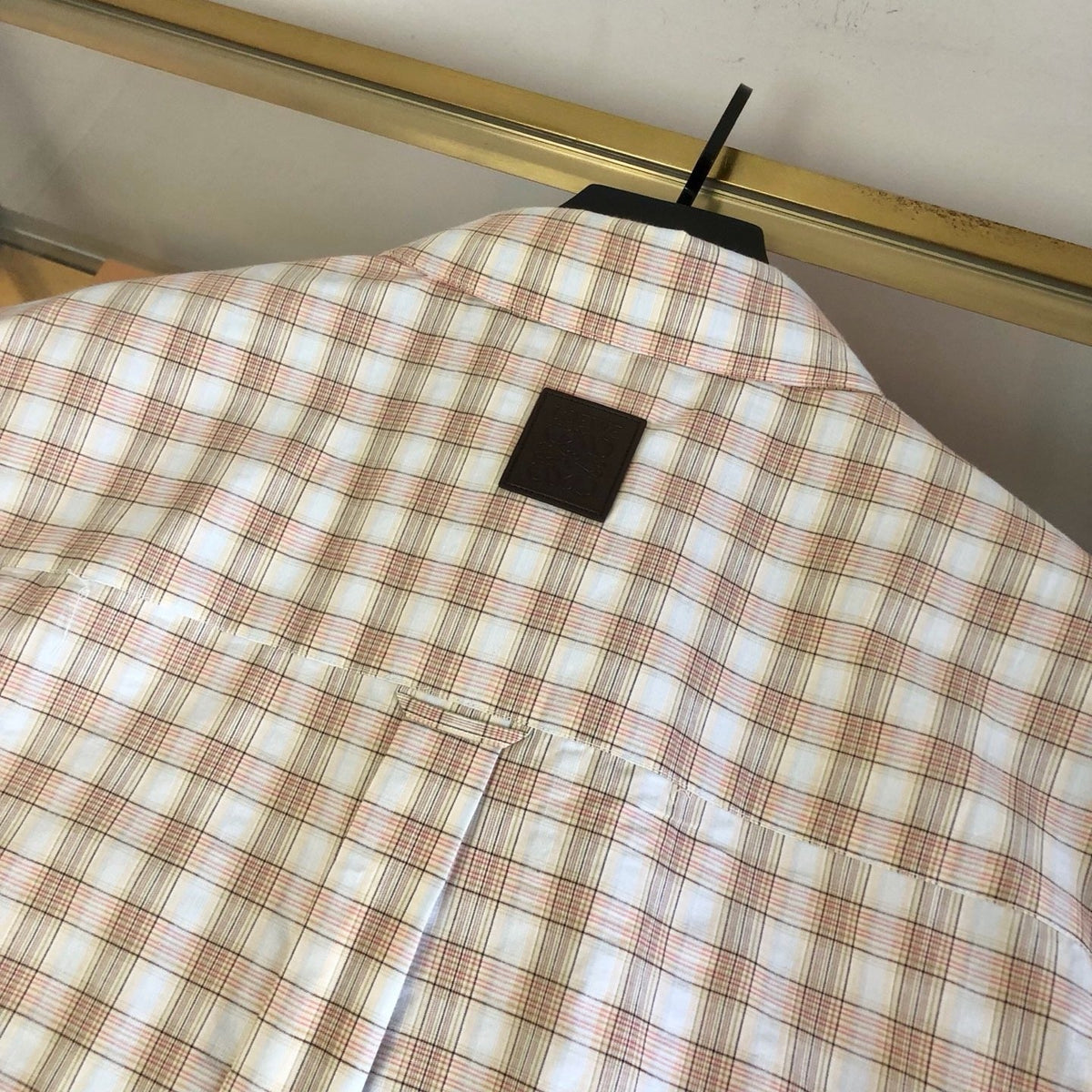 Cream Cotton Check Short-Sleeve - Men's