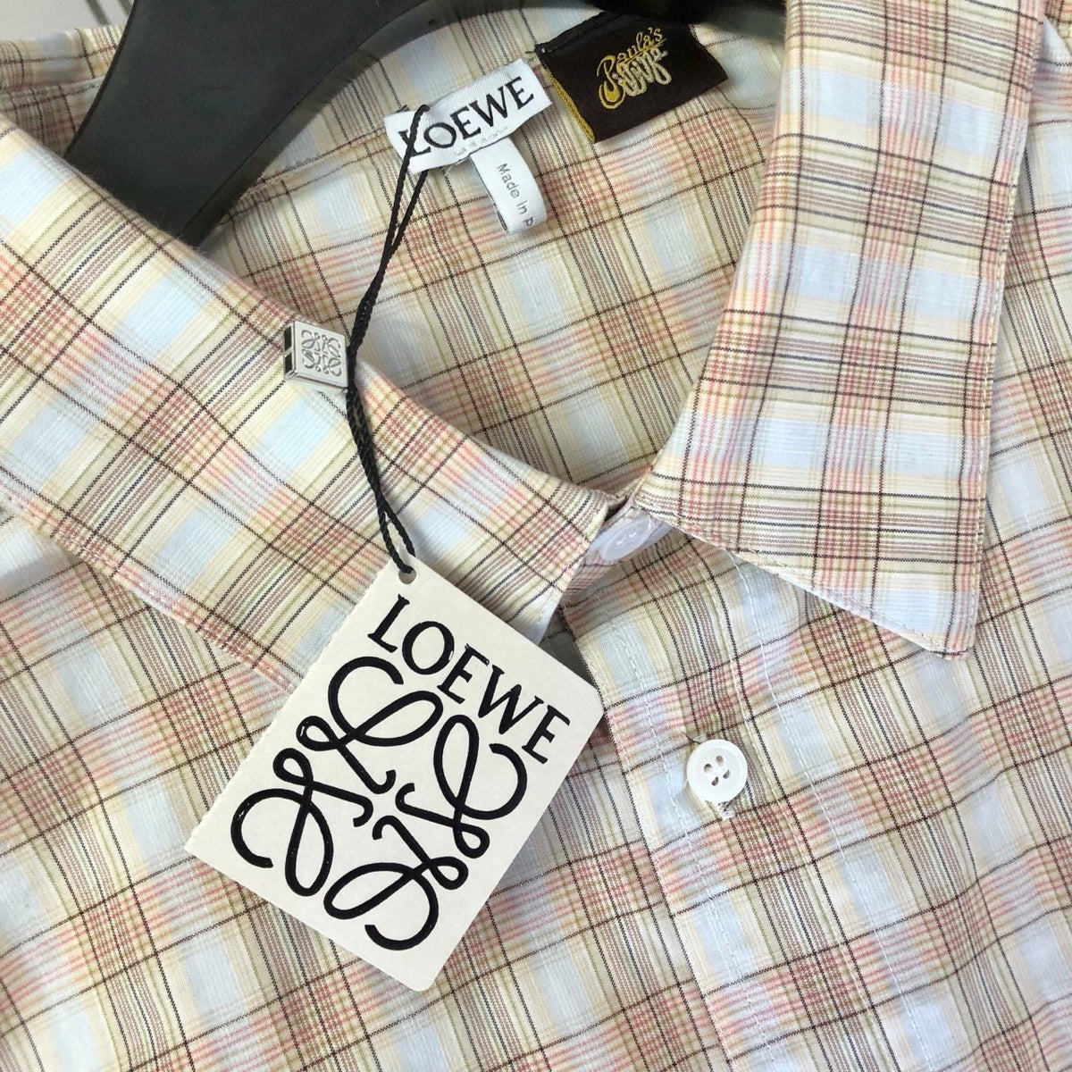Cream Cotton Check Short-Sleeve - Men's