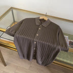 Black Knit Gold Buttons Short-Sleeve - Men's