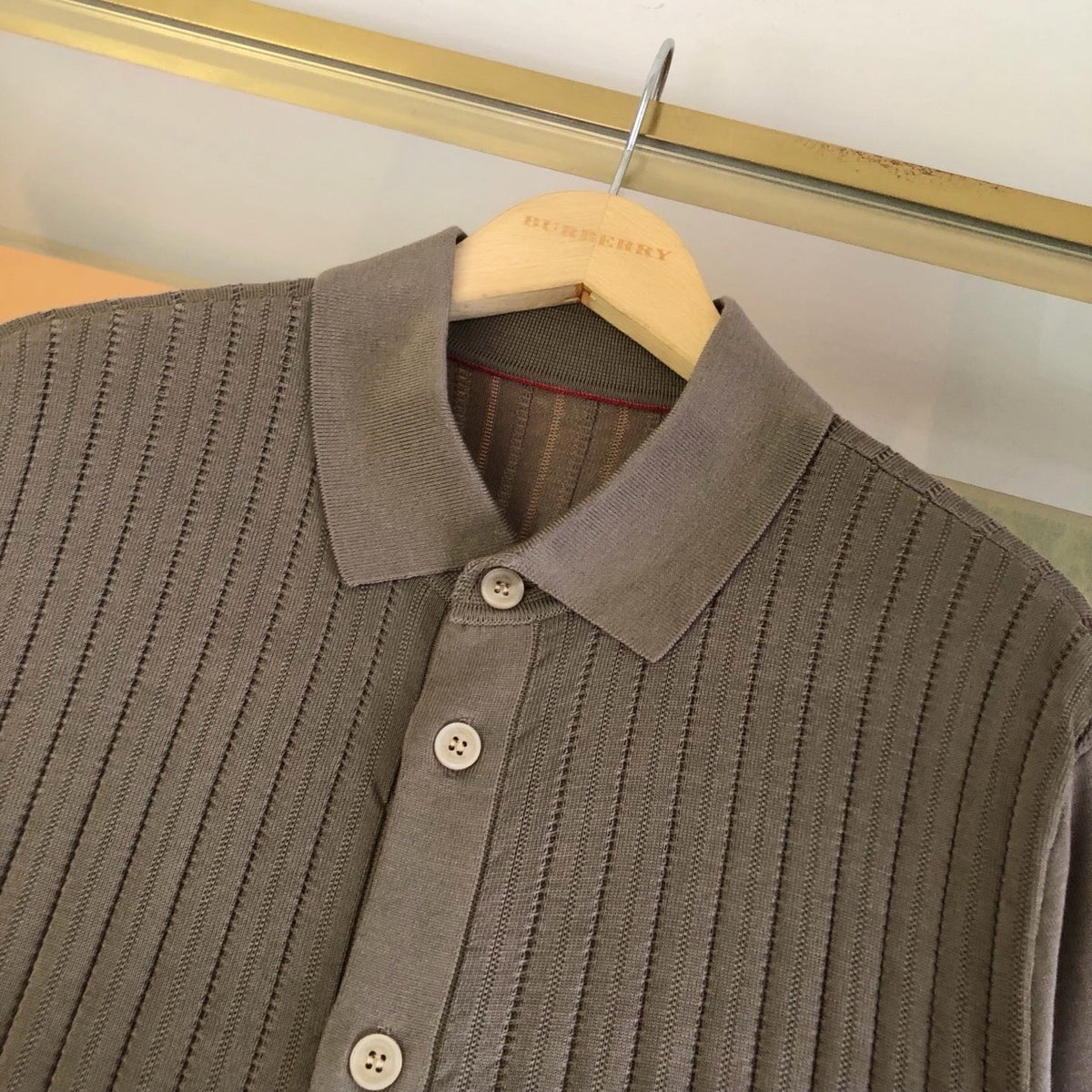Black Knit Gold Buttons Short-Sleeve - Men's