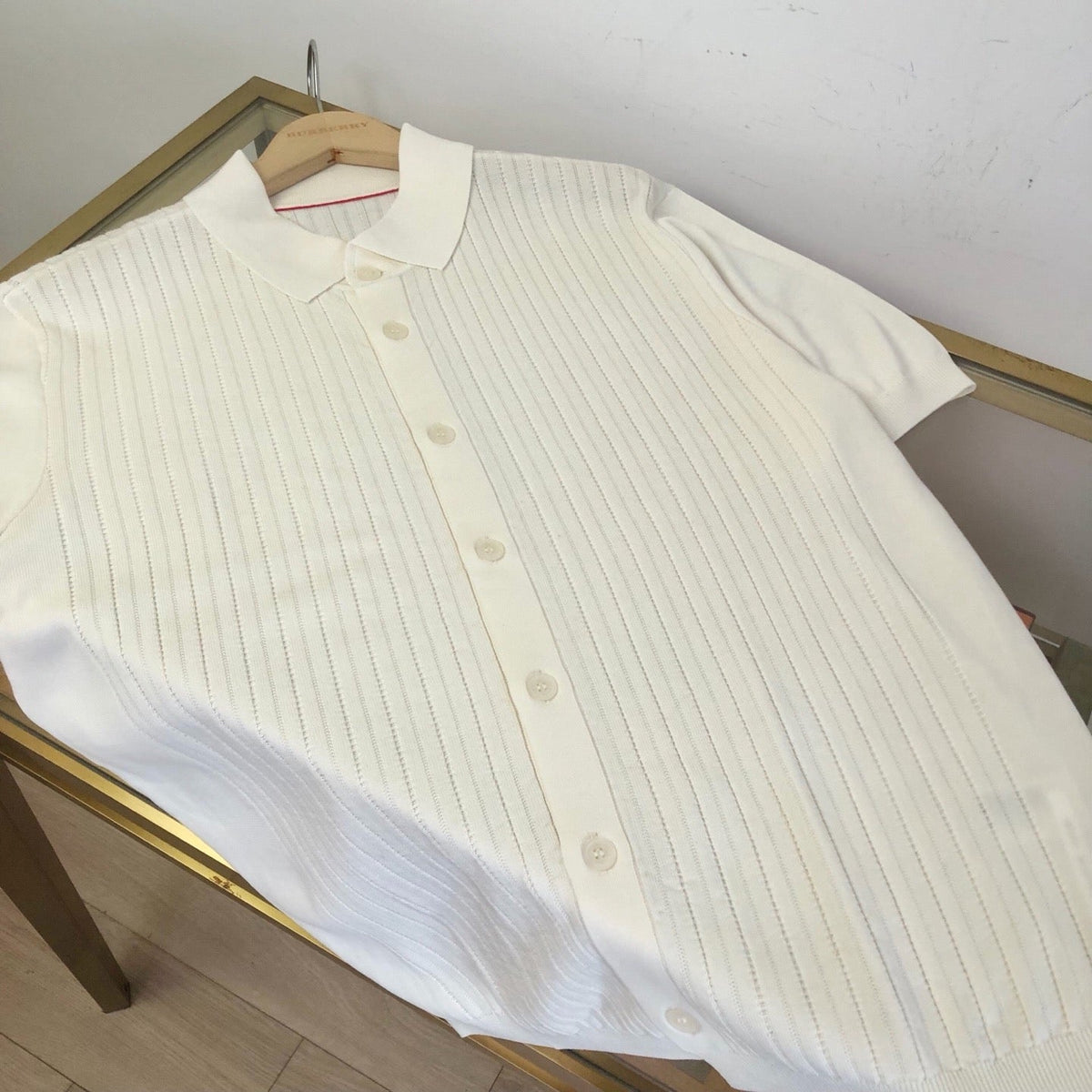 Black Knit Gold Buttons Short-Sleeve - Men's