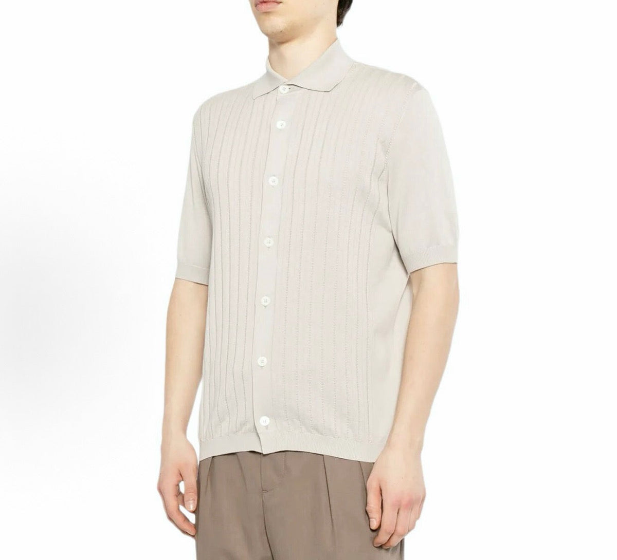 Black Knit Gold Buttons Short-Sleeve - Men's
