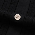 Black Knit Gold Buttons Short-Sleeve - Men's