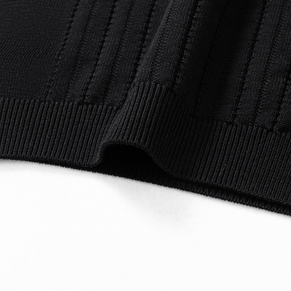 Black Knit Gold Buttons Short-Sleeve - Men's