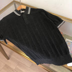 Navy Knit Contrast Collar Short-Sleeve - Men's