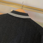 Navy Knit Contrast Collar Short-Sleeve - Men's