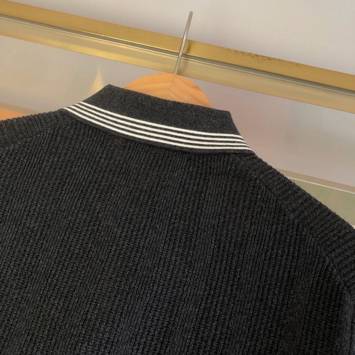 Navy Knit Contrast Collar Short-Sleeve - Men's