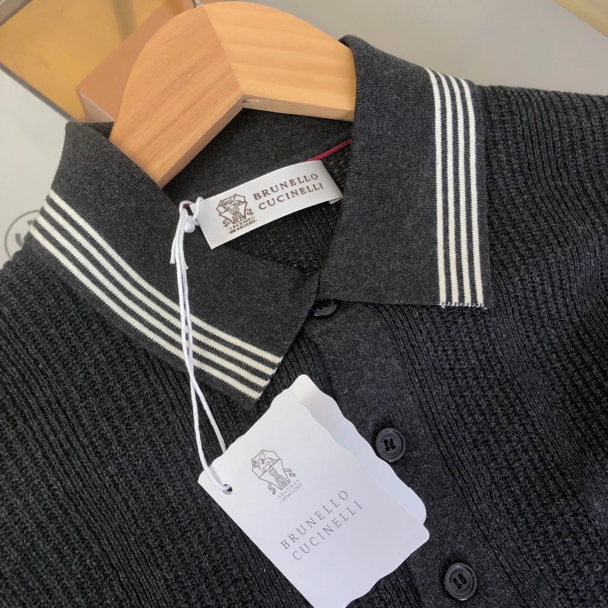 Navy Knit Contrast Collar Short-Sleeve - Men's