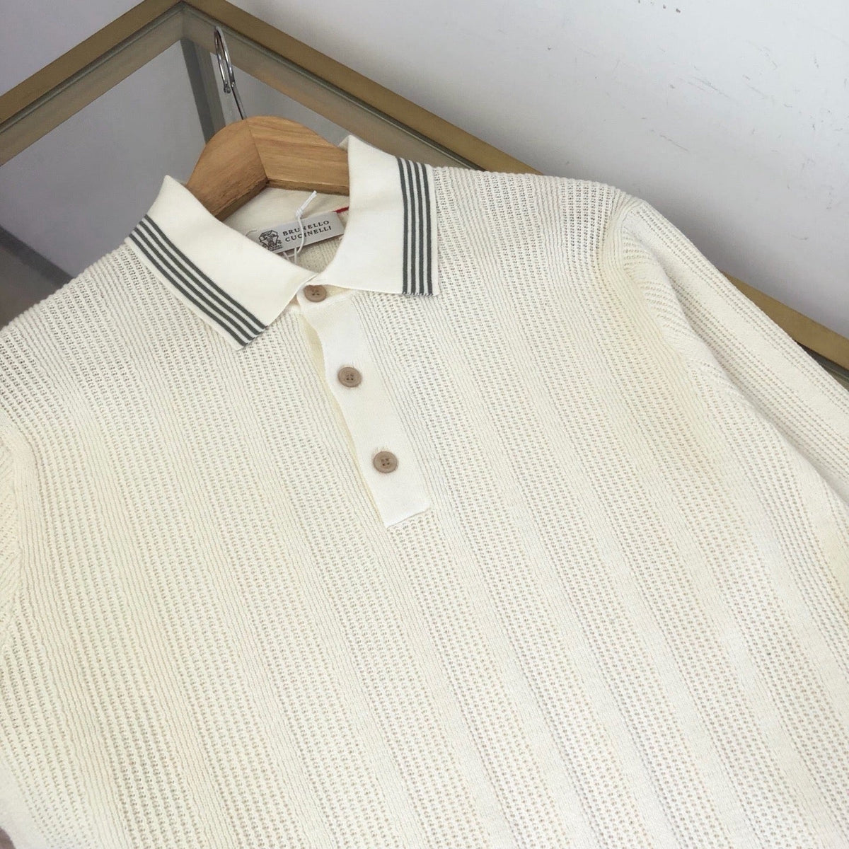Navy Knit Contrast Collar Short-Sleeve - Men's