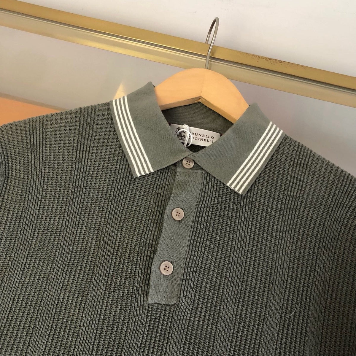 Navy Knit Contrast Collar Short-Sleeve - Men's