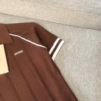 Navy Knit Striped Cuff Short-Sleeve - Women's