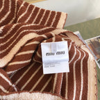 Brown Knit Striped Short-Sleeve - Women's
