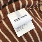 Brown Knit Striped Short-Sleeve - Women's