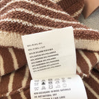 Brown Knit Striped Short-Sleeve - Women's