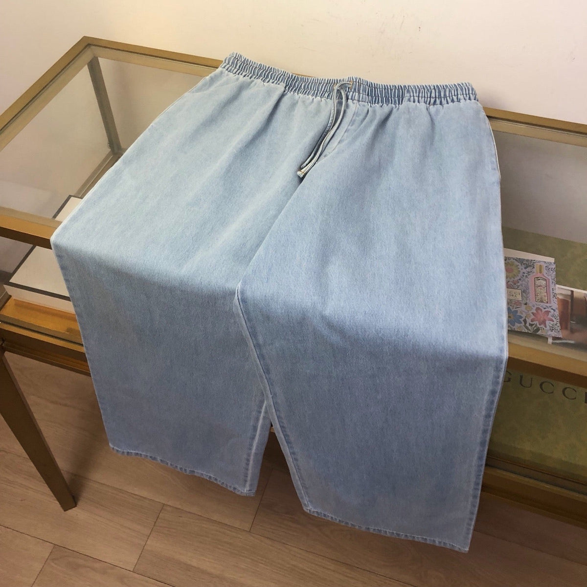 Blue Denim Patch Drawstring - Men's