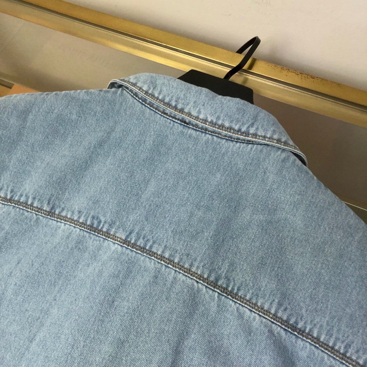 Blue Denim Embroidered Short-Sleeve - Men's